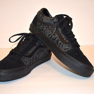 VANS Old Skool Skull Tapestry Raven Black Womens 8 Mens 6.5 Shoes
